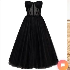 Milla Dress strapless midi tulle corseted dress